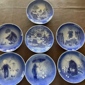 Six Children's Decorative Plates Made by Desiree Denmark Old Copenhagen Blue